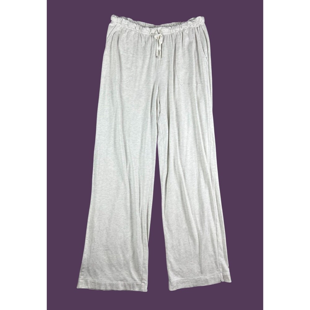Soma Drawstring Jersey Knit Wide Leg Lounge Palazzo Pant  Size M  Oatmeal